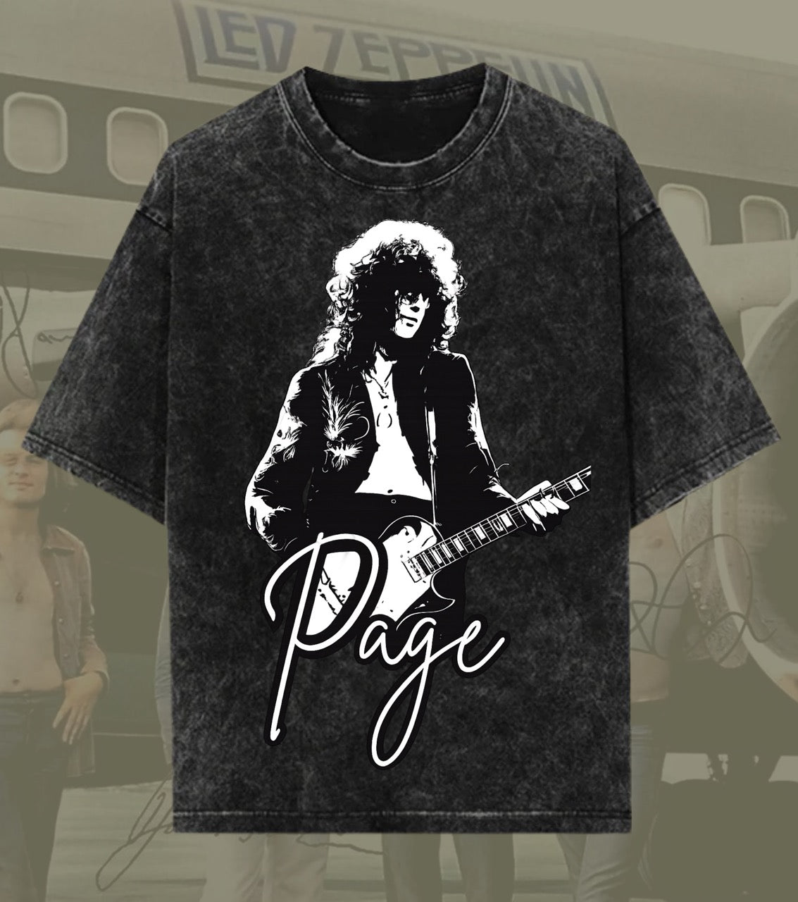 Jimmy Page Guitar Legend Acid Wash Tee