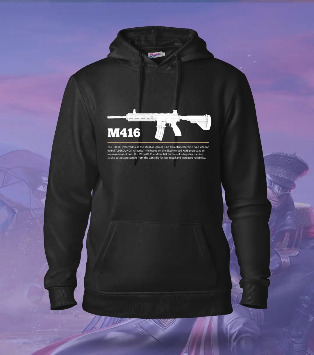 M416 – The Meta Never Dies BGMI Hoodie | 300 GSM Brushed Fleece - Black / XS / Regular - BGMI/PUBG