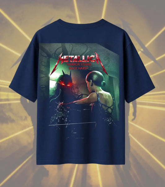 Metallica Demon Mirror Horror Graphic T-Shirt | Dark Fantasy Heavy Metal Rock Band Tee | Premium Cotton Unisex