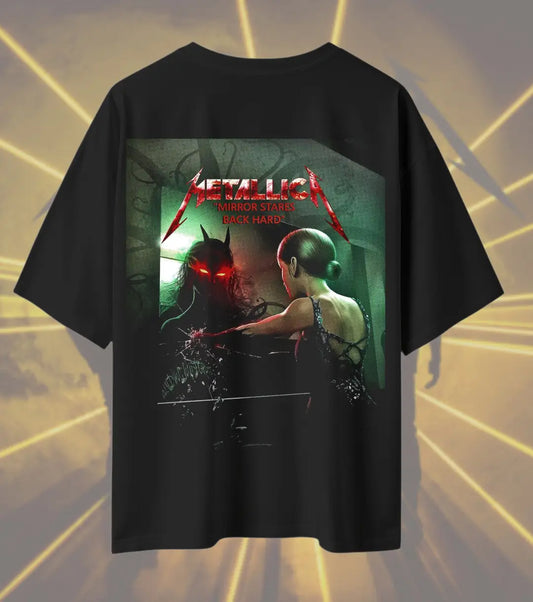 Metallica Demon Mirror Horror Graphic T-Shirt | Dark Fantasy Heavy Metal Rock Band Tee | Premium Cotton Unisex