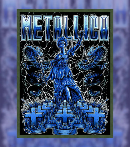 Metallica Justice Reigns Poster - A4 / Bottle Green