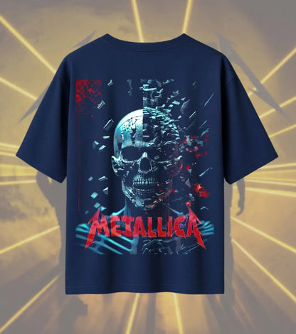 Metallica Shattered Skull Graphic T-Shirt | Broken Skull Heavy Metal Rock Band Tee | Premium Cotton Unisex Oversized