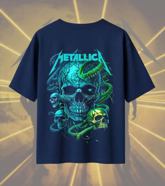 Metallica Venom Skull Graphic T-Shirt | Toxic Skull Heavy Metal Rock Band Tee | Premium Cotton Unisex Oversized T-Shirt