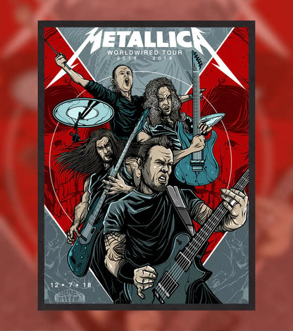 Metallica WorldWired Tour Poster - A4 / Black Frame
