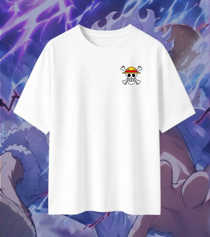 Monkey D. Luffy Gear 5 Oversized T-Shirt – Dual Print Anime Tee | Premium Cotton Streetwear - One Piece