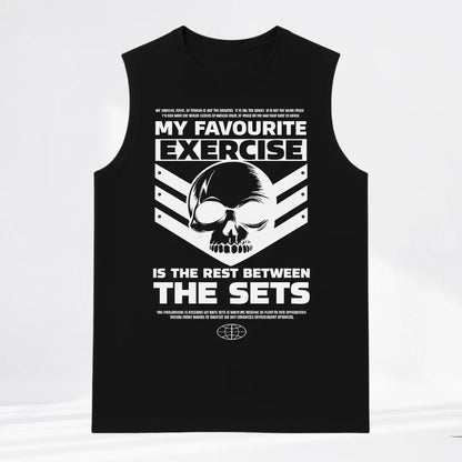 My Favourite Exercise Gym Tank – Black Sleeveless Tee