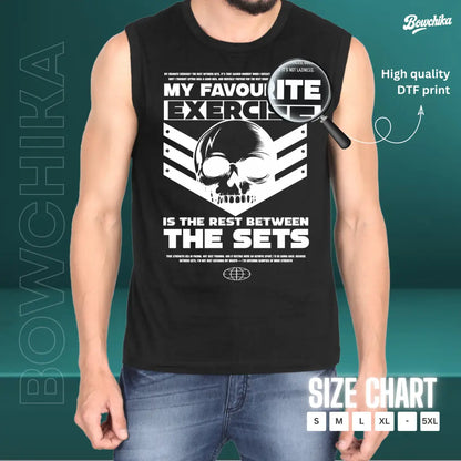 My Favourite Exercise Gym Tank – Black Sleeveless Tee