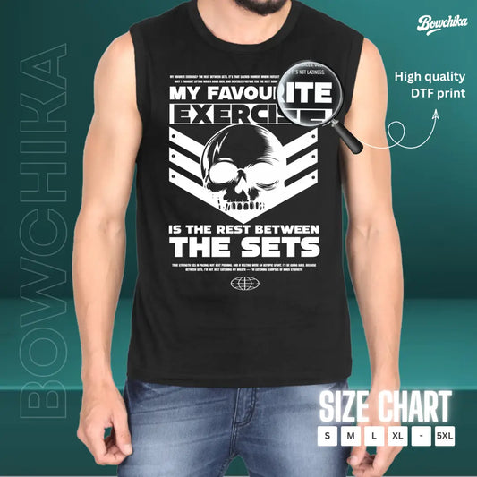 My Favourite Exercise Gym Tank – Black Sleeveless Tee