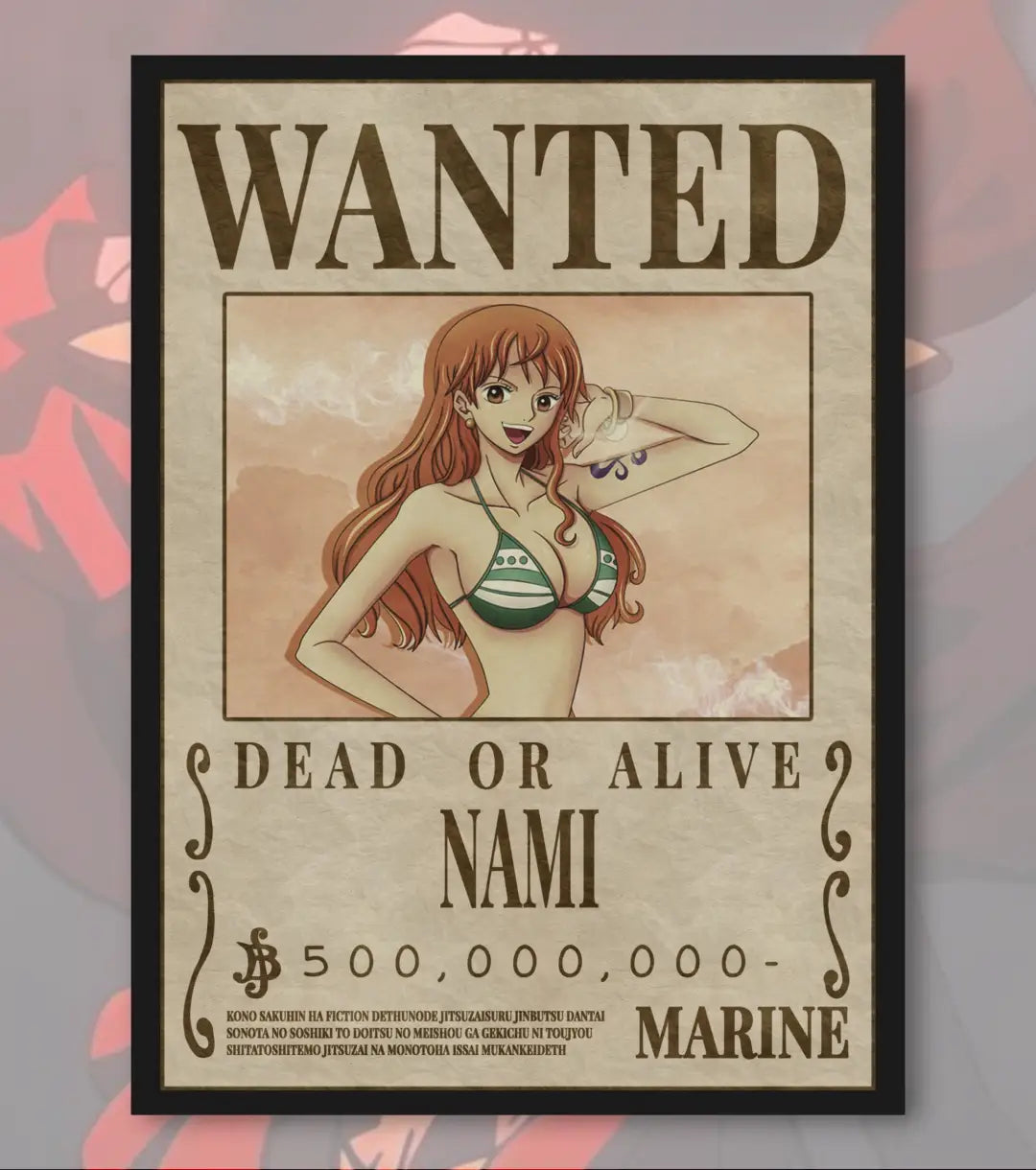 Nami – One Piece Wanted Poster - A4 / Black Frame - One Piece