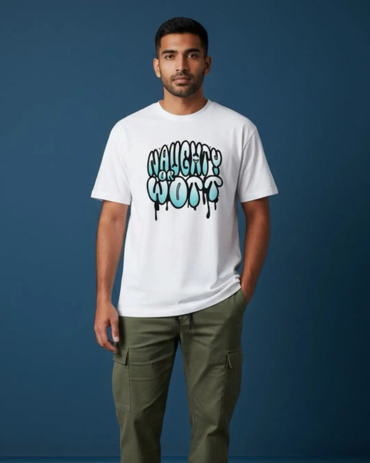 Naughty Or Wott BGMI Meme T-Shirt | PUBG Gamer Tee - White / S - BGMI/PUBG