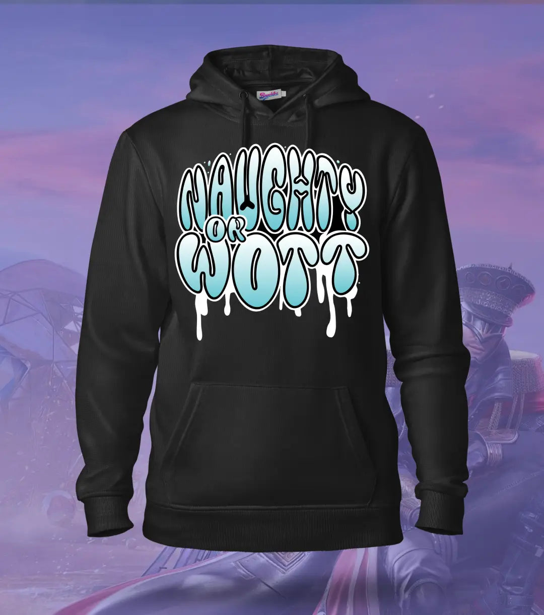 Naughty Or Wott – OG Meme Hoodie | 300 GSM Brushed Fleece - Black / XS / Regular - BGMI/PUBG
