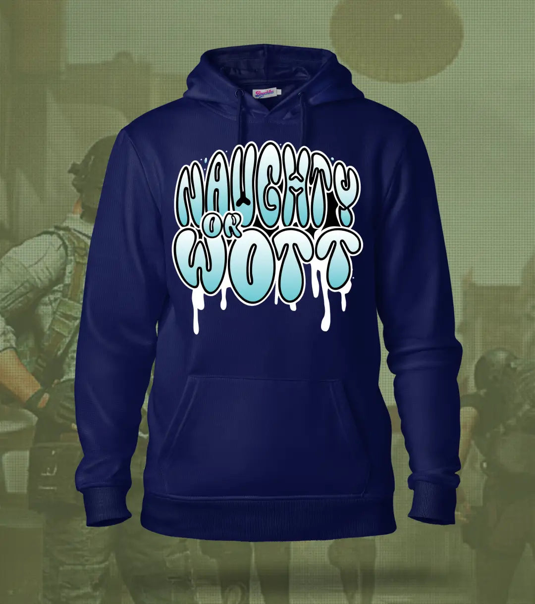 Naughty Or Wott – OG Meme Hoodie | 300 GSM Brushed Fleece - Navy / XS / Regular - BGMI/PUBG