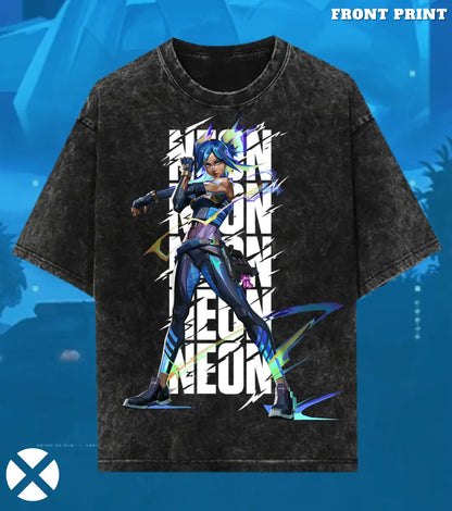 Neon – Speed Surge Valorant Acid Wash Tee | Bold Gamer Streetwear - Valorant