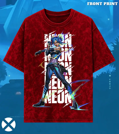 Neon – Speed Surge Valorant Acid Wash Tee | Bold Gamer Streetwear - Valorant