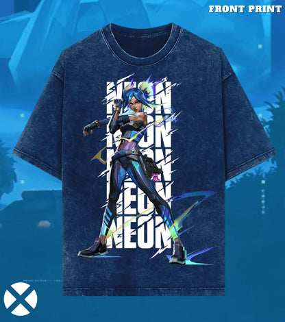 Neon – Speed Surge Valorant Acid Wash Tee | Bold Gamer Streetwear - Valorant