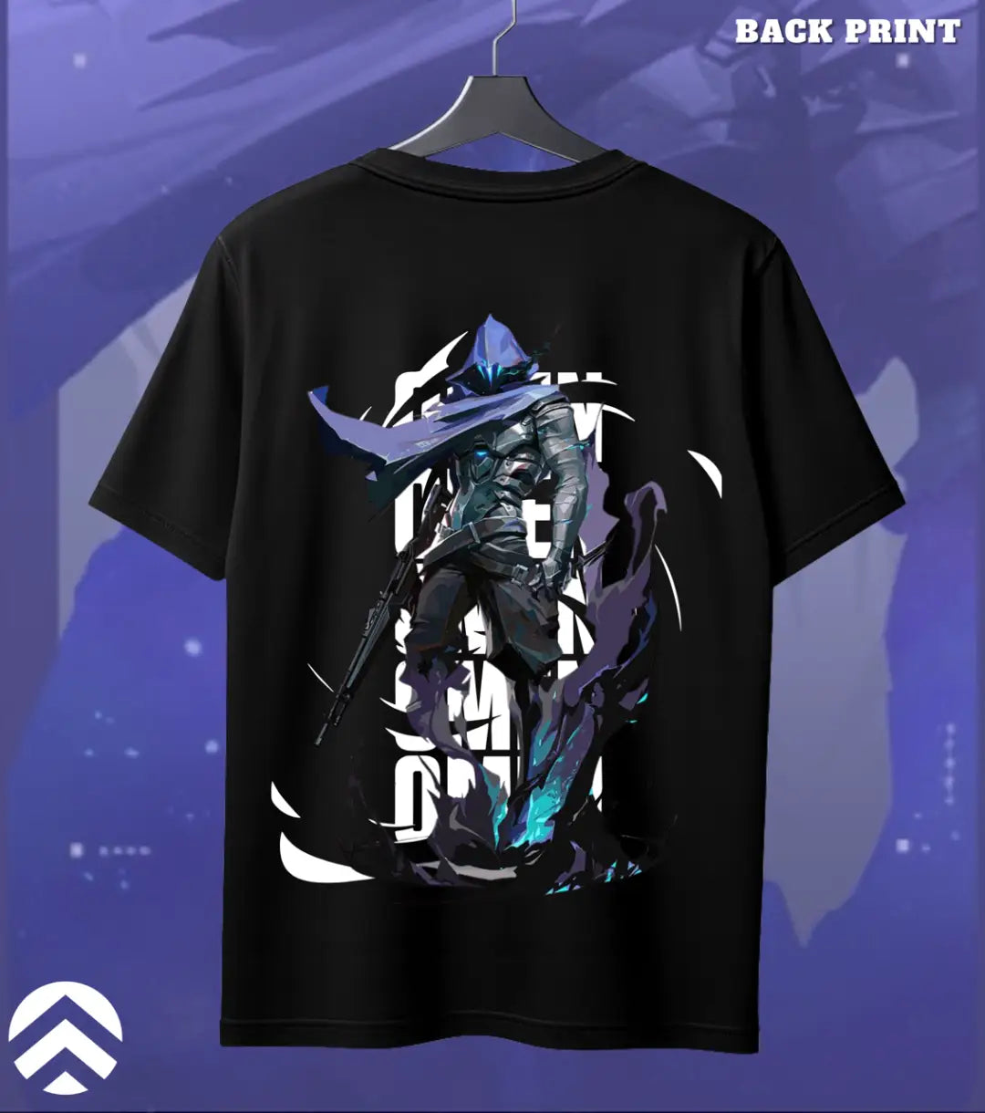 Omen - Shadow Broker Valorant T Shirt | Silent Control Tee - Back (Duel Print) Black / S - Valorant