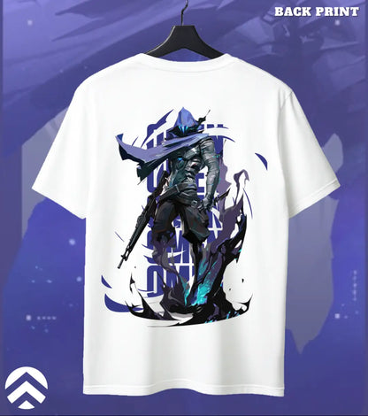 Omen - Shadow Broker Valorant T Shirt | Silent Control Tee - Back (Duel Print) White / S - Valorant
