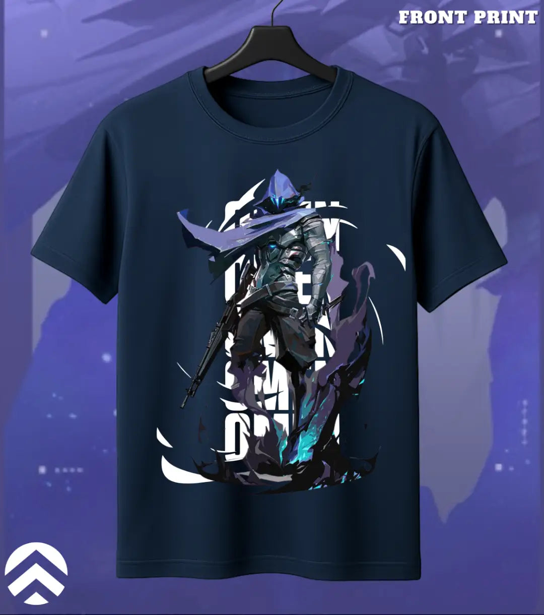 Omen - Shadow Broker Valorant T Shirt | Silent Control Tee - Front / Navy / S - Valorant