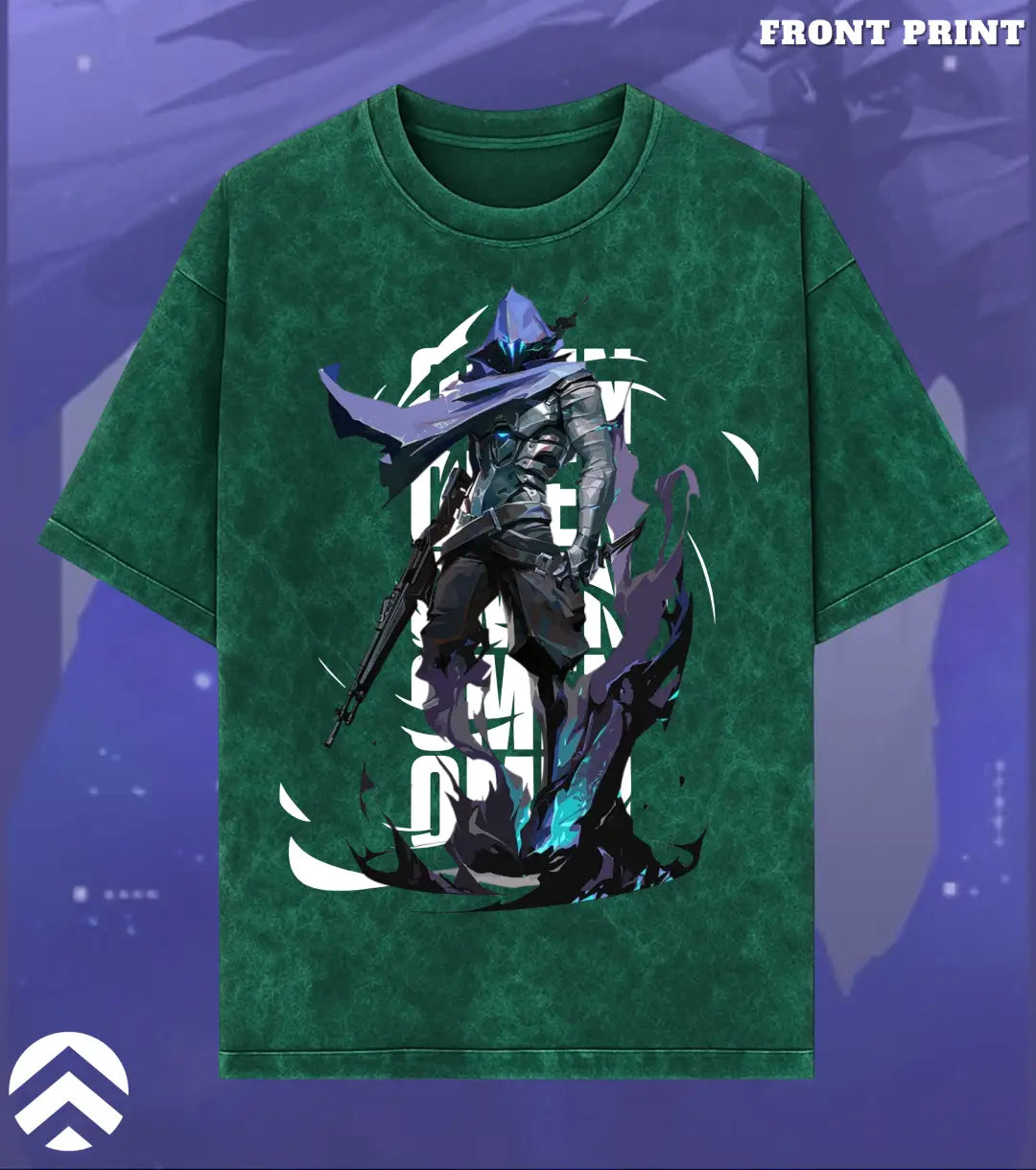 Omen – Shadow Reaper Valorant Acid Wash Tee | Bold Gamer Streetwear - Valorant