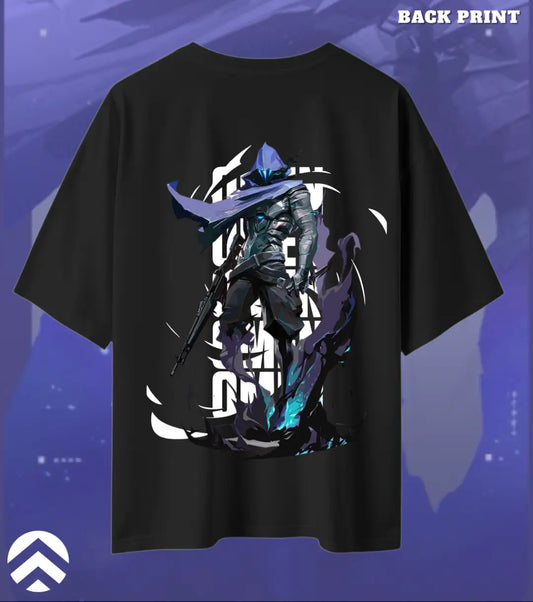 Omen – Shadow Walker Valorant Oversized T Shirt | Oversized Clutch Fit - Black / XS / 180GSM - Valorant