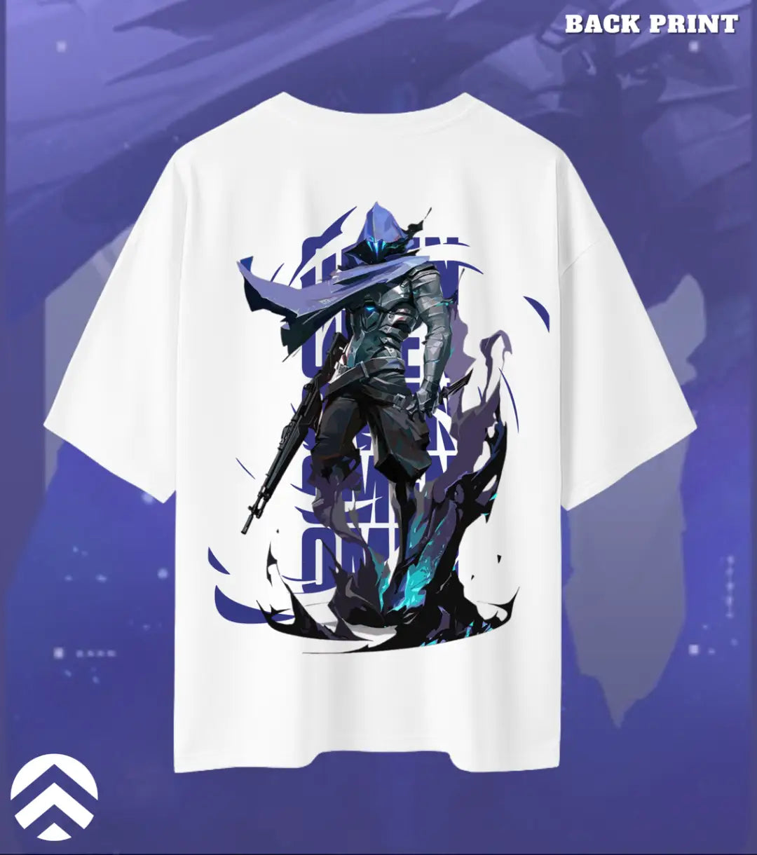 Omen – Shadow Walker Valorant Oversized T Shirt | Oversized Clutch Fit - White / XS / 180GSM - Valorant