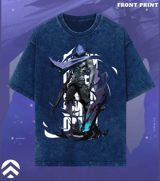 Omen | Valorant – Shadow Reaper 240 GSM Oversized Acid Wash Tee Clearance Sell - Navy / S - Valorant