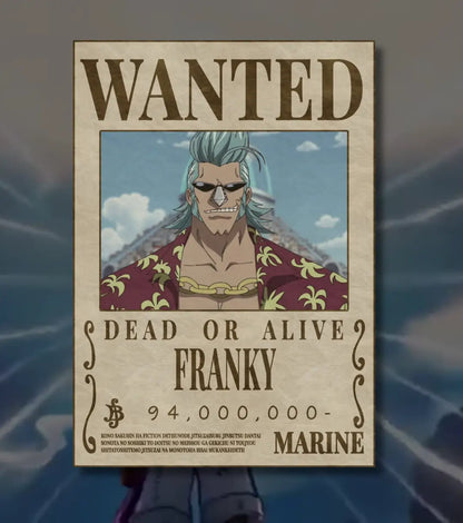 One Piece Anime Posters | Select Your Favorite Character Design | Premium Wall Art Collection - A4 / Unframed / Frankey