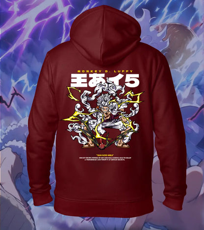 One Piece Gear 5 Hoodie – Sun God Nika | Regular Hoodie - Maroon / XS - One Piece