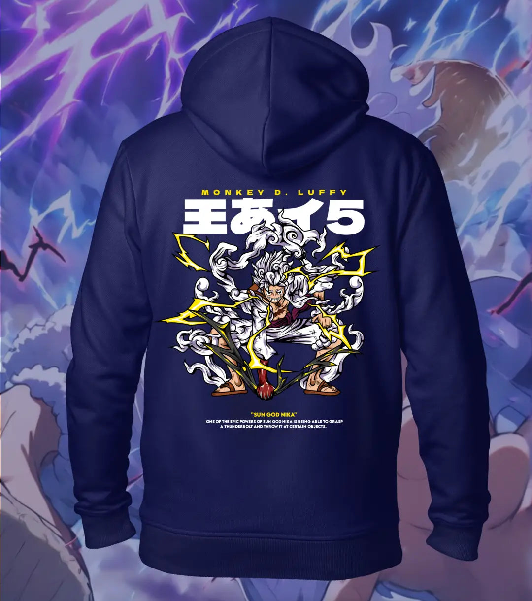 One Piece Gear 5 Hoodie – Sun God Nika | Regular Hoodie - Navy / XS - One Piece