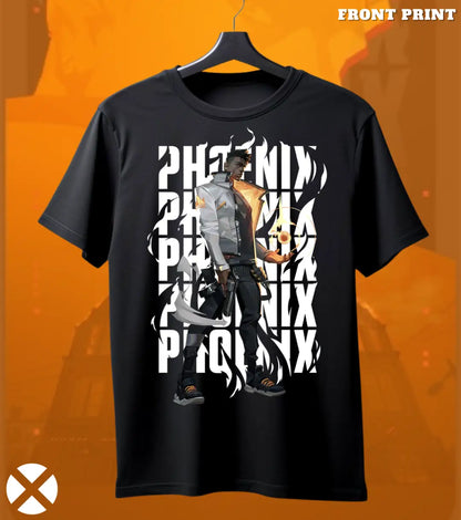 Phoenix - Flame Reborn Valorant T Shirt | Rise Reset Tee - Front Only / Black / S - Valorant