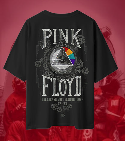 Pink Floyd Dark Side of the Moon Tour 72-73 Graphic Oversized T-Shirt - Black