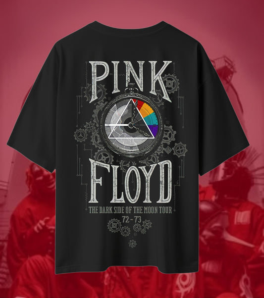 Pink Floyd Dark Side of the Moon Tour 72-73 Graphic Oversized T-Shirt - Black