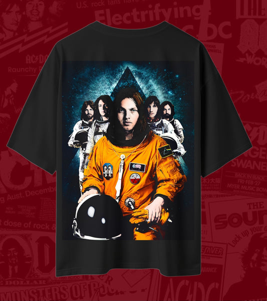Pink Floyd Space Astronaut Band Graphic Oversized T-Shirt - Black