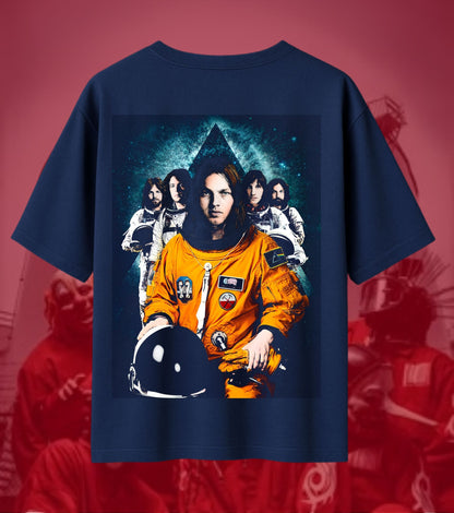 Pink Floyd Space Astronaut Band Graphic Oversized T-Shirt - Navy
