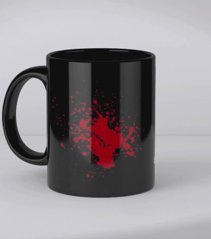 Resident Evil Umbrella Corporation Black Ceramic Coffee Mug – Red Blood Splatter & Umbrella Logo Gaming Mug