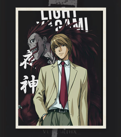 Light Yagami Death Note Anime Poster | High Quality Wall Art Print | Otaku Room Decor