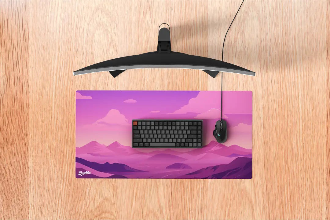 Purple Sunset Mountains Mousepad - M 60x 30 Cm