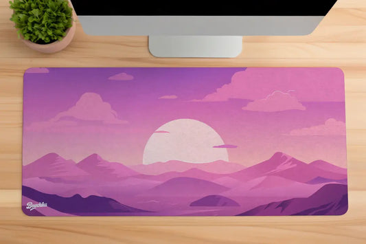 Purple Sunset Mountains Mousepad - XL 80 x 33 Cm