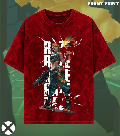 Raze – Blast Artist Valorant Acid Wash Tee | Bold Gamer Streetwear - Valorant