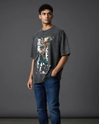 Raze – Blast Artist Valorant Acid Wash Tee | Bold Gamer Streetwear - Black / XS - Valorant