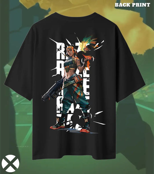 Raze – Blast Artist Valorant Oversized T Shirt | Bold Casual Energy - Black / XS / 180GSM - Valorant