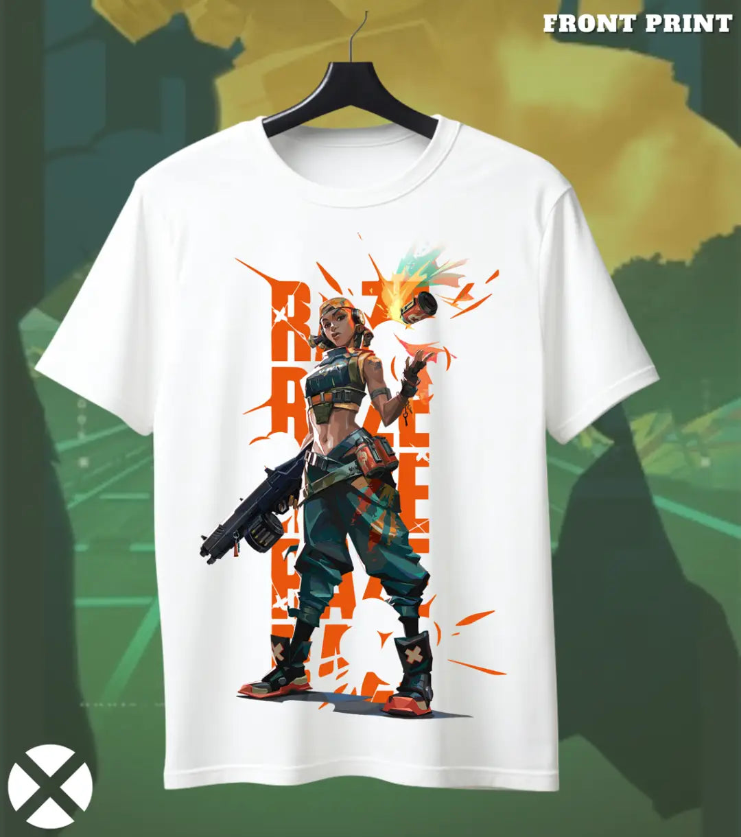 Raze - Boom Mode Valorant T Shirt | Loud & Legendary Tee - Front Only / White / S - Valorant