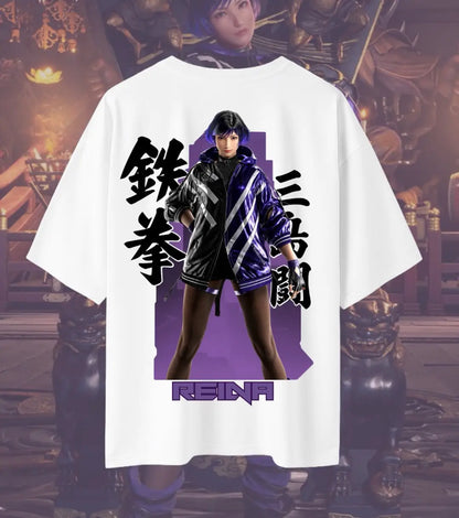 Reina Lightning Heir Tekken 8 T-Shirt | Premium Gaming Tee | Oversized Fit - 180GSM / White / S - Tekken