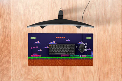 Retro Pixel “Eat Sleep Game” XL Mousepad – 80×33 cm - M 60x 30 Cm