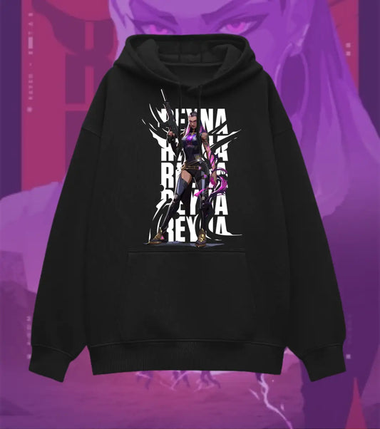 Reyna – Empress Mode Valorant Oversized Hoodie | Bold Comfort Fit - Black / S - Valorant