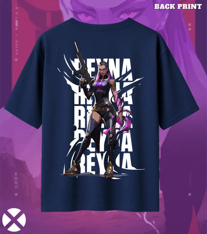 Reyna – Empress Mode Valorant Oversized T Shirt | Oversized Clutch Fit - Navy / XS / 180GSM - Valorant