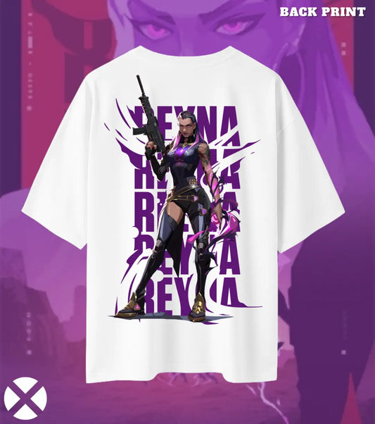 Reyna – Empress Mode Valorant Oversized T Shirt | Oversized Clutch Fit - White / XS / 180GSM - Valorant