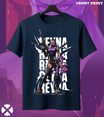 Reyna - Empress Mode Valorant T Shirt | Dominate Every Duel Tee - Front / Navy / S - Valorant