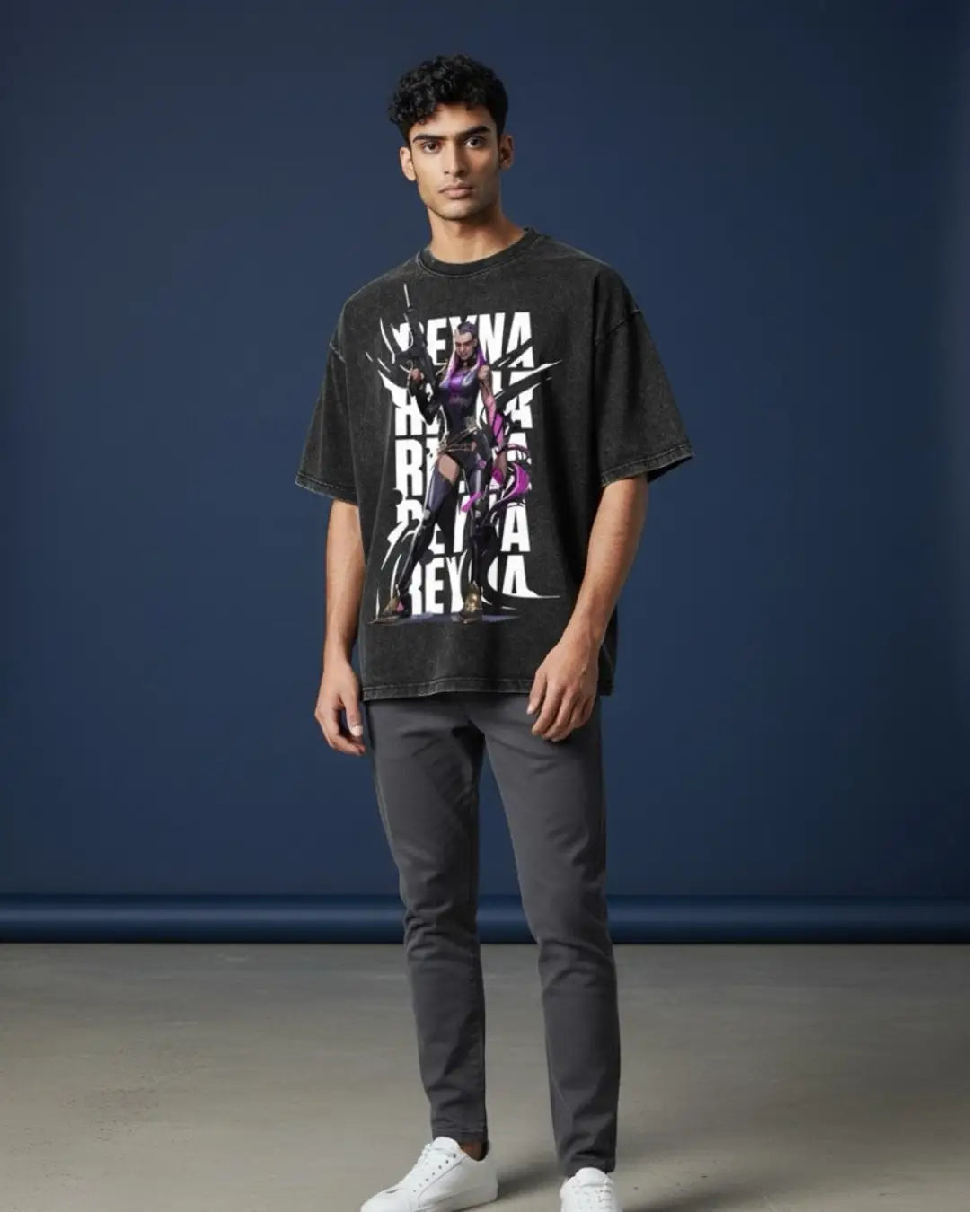 Reyna – Empress of Shadows Valorant Acid Wash Tee | Bold Gamer Streetwear - Black / XS - Valorant