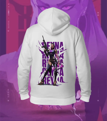 Reyna | Valorant – Empress of Shadows Regular Hoodie - Back (Duel Print) / White / XS - Valorant
